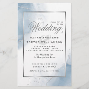 Budget Wedding Powder Blue Silver Abstract
