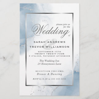 Budget Wedding Powder Blue Silver Abstract