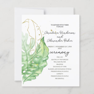 Budget Wedding Program card.