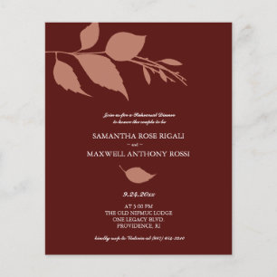 Budget Wedding Rehearsal Dinner Maroon Invitation Flyer