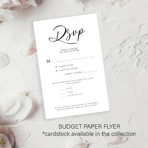 Budget wedding response meal options simple RSVP Flyer