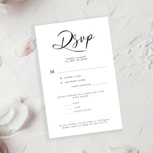 Budget wedding response simple meal options RSVP