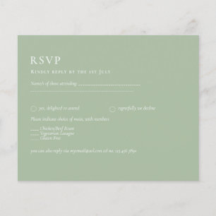 BUDGET Wedding Sage Green Monochrome Wedding RSVP Flyer