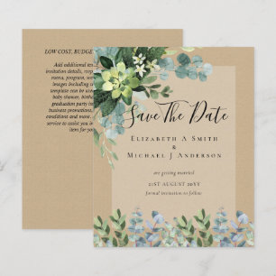 BUDGET WEDDING SAVE DATES - GREENERY Eucalyptus