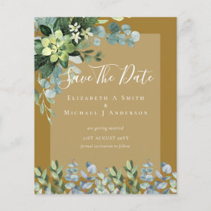 BUDGET WEDDING SAVE DATES - GREENERY Eucalyptus Flyer