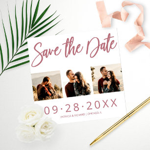 Budget Wedding Save The Date 3 Photo Collage Print