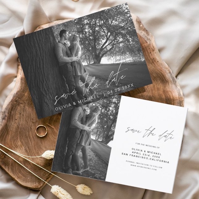 Budget Wedding Save the Date Handwritten Photo Fly Flyer (Creator Uploaded)