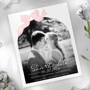 Budget Wedding Save the Date Invitation Bow Photo