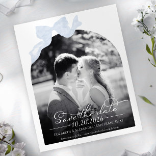 Budget Wedding Save the Date Invitation Bow Photo