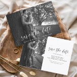 Budget Wedding Save the Date Photo Minimalist Flyer<br><div class="desc">Budget Wedding Save the Date Cards that have a photo on the front and back. The Save the Date Fall,  Autumn,  Winter,  Spring or Summer cards contain a modern hand lettered cursive script typography that are elegant,  simple and modern to use after you minimalist simple wedding day celebration.</div>