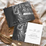 Budget Wedding Save the Date Photo Minimalist Flyer<br><div class="desc">Budget Wedding Save the Date Cards that have a photo on the front and back. The Save the Date Fall,  Autumn,  Winter,  Spring or Summer cards contain a modern hand lettered cursive script typography that are elegant,  simple and modern to use after you minimalist simple wedding day celebration.</div>
