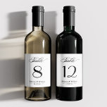 Budget Wedding Table Number Wine Labels<br><div class="desc">Elegant Simple | Personalized Wine Bottle Table Number Labels (1) Single Label Size: approx. 3.25" x 4.25" on the 14" x 14" decal sheet. (2) You are able to enter up to 12 table numbers. (3) It takes a while to update the preview. (4) For further customization, please use Zazzle's...</div>