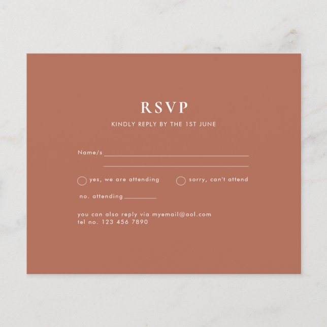 BUDGET Wedding Terracotta Monochrome Flyer (Front)