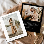 Budget Wedding Thank You Cards Photo Minimalist<br><div class="desc">Budget Wedding Thank You Cards that have a photo on the front and back. The Thank you cards contain a modern hand lettered cursive script typography that are elegant,  simple and modern to use after you minimalist simple wedding day celebration.</div>