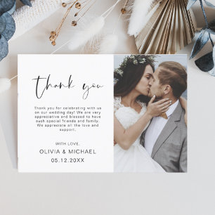 Budget Wedding Thank You Photo Minimalist