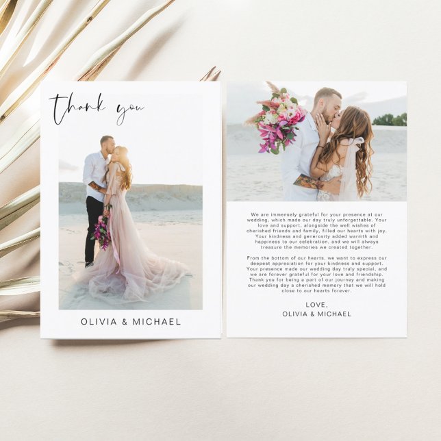 Budget Wedding Thank You Photo Minimalist Card (Creator Uploaded)