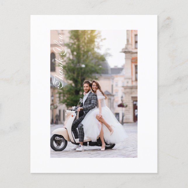 Budget Wedding Thank You Photo Modern Elegant Flyer (Front)