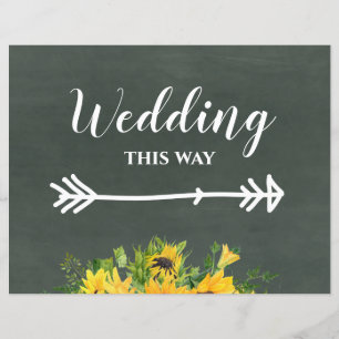 Budget Wedding THIS WAY Chalk Sunflowers