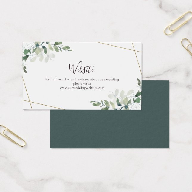 BUDGET Wedding Website Eucalyptus Enclosure Card (Office)