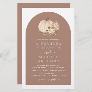Budget Wedding White Pumpkins Boho Terracotta