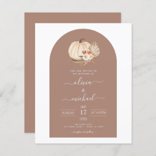 Budget Wedding White Pumpkins Boho Terracotta
