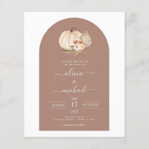 Budget Wedding White Pumpkins Boho Terracotta Flyer