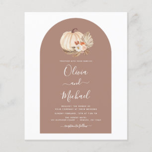Budget Wedding White Pumpkins Boho Terracotta Flyer