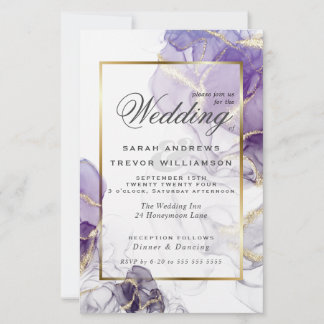 Budget Wedding Wild Wisteria Abstract Fluid Ink
