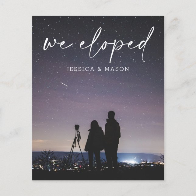 Budget We're Eloping Handwritten Invitation Flyer (Front)