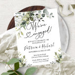 Budget We're Engaged Engagement Party Invitation<br><div class="desc">Cute greenery calligraphy engagement party invitation. Easy to personalise with your details. Please contact me via chat if you have questions about the artwork or need customisation. PLEASE NOTE: For assistance on orders,  shipping,  product information,  etc.,  contact Zazzle Customer Care directly.</div>