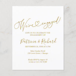 Budget We're Engaged Engagement Party Invitations