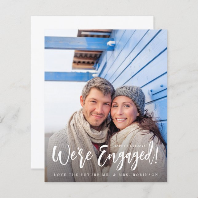 Budget We're Engaged Minimalist V Photo 2 (Front/Back)