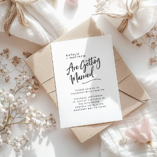 budget We're getting married script wedding Card