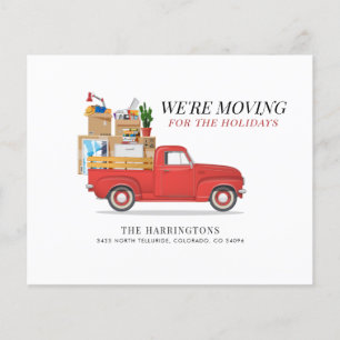 Budget We're Moving New Holiday Address Red Truck