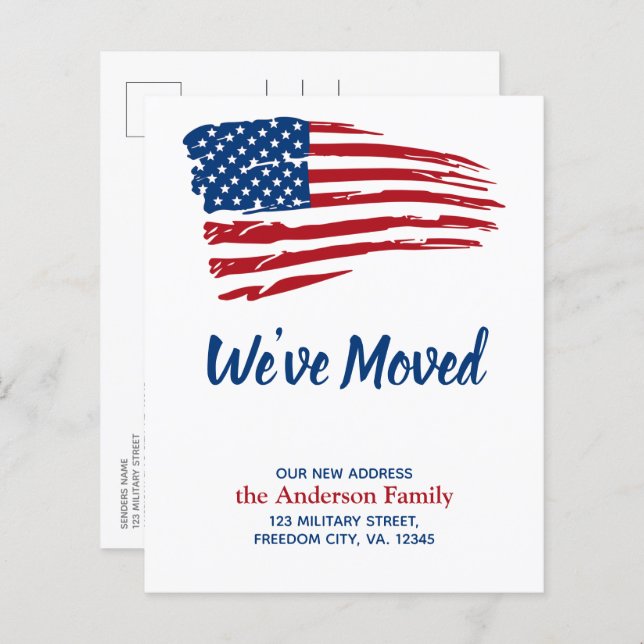 Budget We've Moved American Flag Patriotic Moving  (Front/Back)