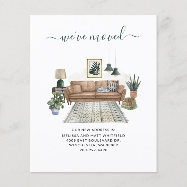 Budget We've Moved Chic Moving Announcement (Front)