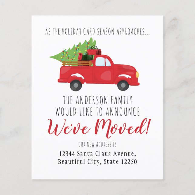 Budget We've Moved Christmas Truck Holiday Moving (Front)