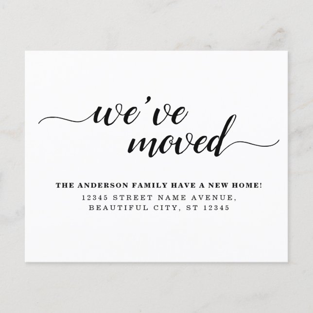 Budget We've Moved New Home Moving Announcement (Front)