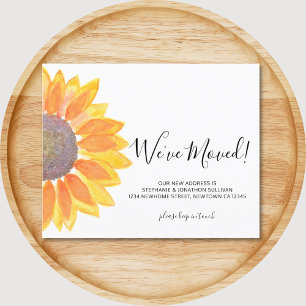 Budget We've Moved Sunflower Announcement Card
