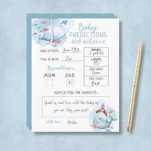 Budget Whale Baby Shower Baby Predictions & Advice