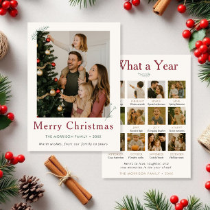 Budget What a Year in Review Christmas Flat Card