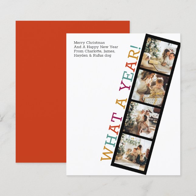 BUDGET What A Year Photo Christmas (Front/Back)