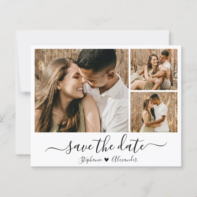 Budget Whimsical Calligraphy Photo Save The Date (Front)