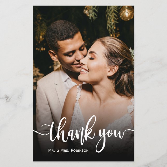 Budget Whimsical Chic Script Wedding Thank You Flyer (Front)