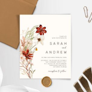 Budget Whimsical Dried Wildflower Wedding Invite