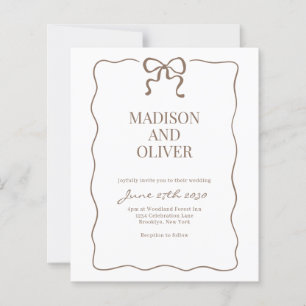 Budget Whimsical Mocha Mousse Bow Tie Wedding