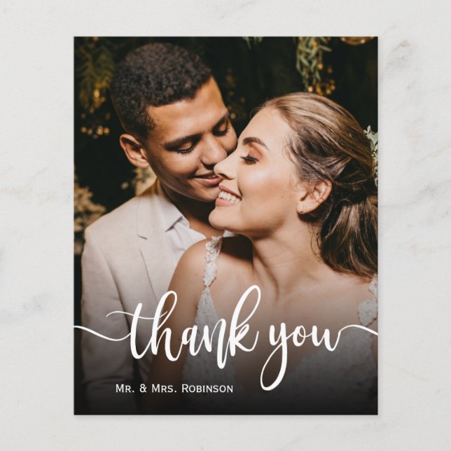 Budget Whimsical Script Wedding Thank You  Flyer (Front)