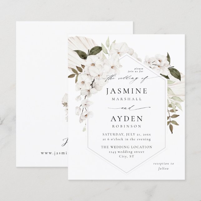 Budget White Boho Floral Wedding V3 LN (Front/Back)