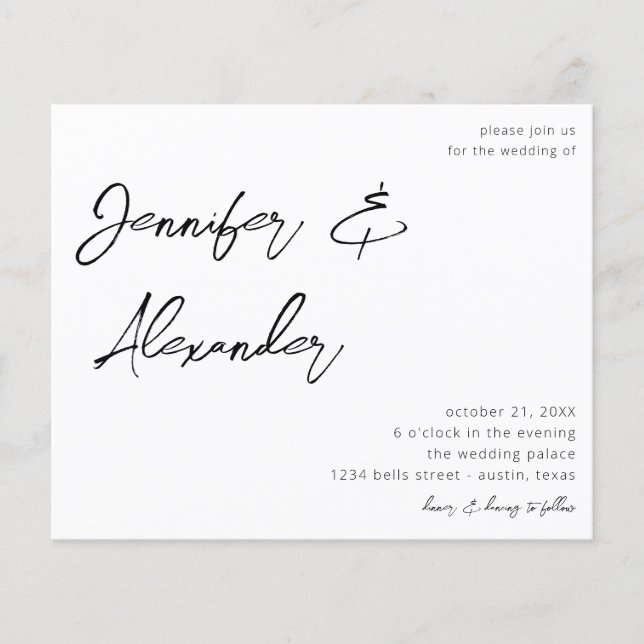Budget White Calligraphy Photo Wedding V2 Flyer (Front)