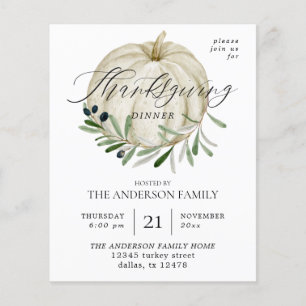 Budget White Pumpkin Thanksgiving Flyer
